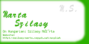 marta szilasy business card